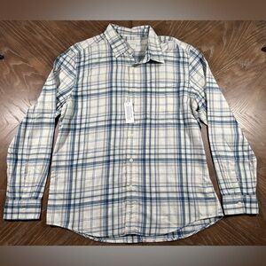 Nwt‎ American Eagle Super Soft Cotton Flannel Shirt Men's L Blue Plaid Check